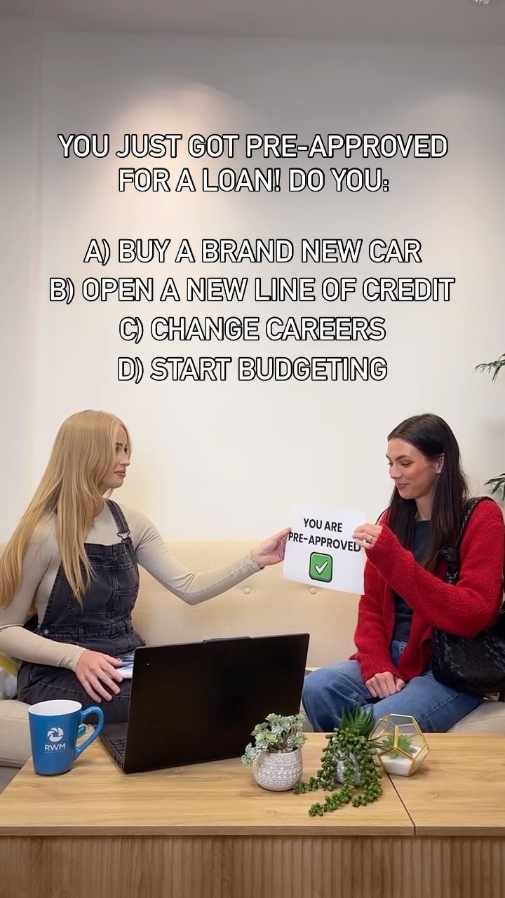 If you chose start budgeting, you’re absolutely right!

After pre-approval, consistency is key. Avoid major financial changes and keep your spending steady until closing day. 💵🙌

#RWMHomeLoans #Finance #Mortgage #Homebuying