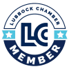 500x500 TRANS (9) Official Lubbock Chamber Member logo with LC branding, circular badge design, and blue star accents.