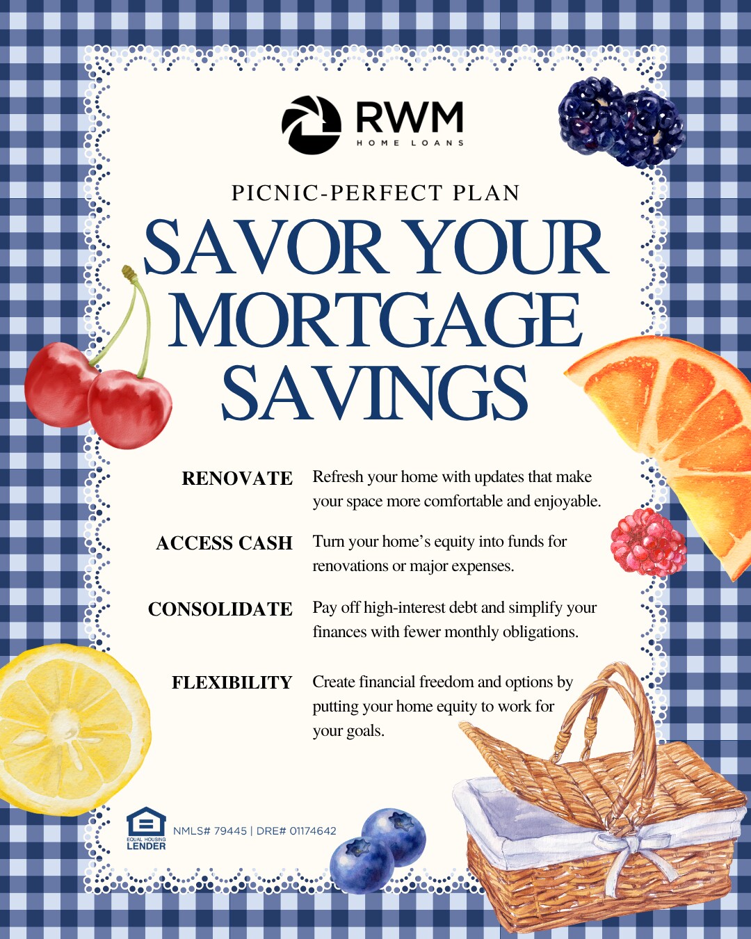 Savor your savings! Use your home equity wisely and enjoy the benefits, just like a perfect picnic; it’s all about smart planning. 🧺🍓 #Picnic #Mortgage #SavorYourSavings